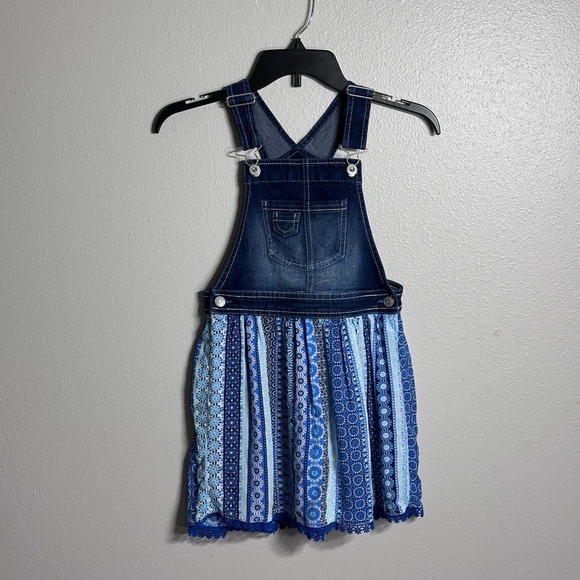 Jordache Kids Girls Denim Blue Overall Dress Western size M (7/8). - Picture 1 of 7